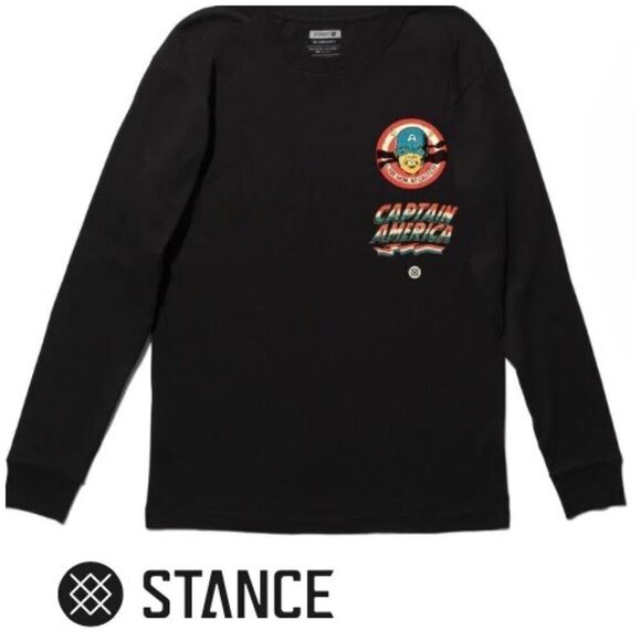 MARVEL X STANCE - NWOT Capt. America Stars & Stripes LS Tee. Mens M/Ladies L - Picture 6 of 16